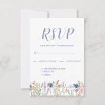Lindo RSVP de casamento de flores silvestres aquar
