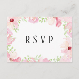 Lindo RSVP de Flor de Anêmona de Aquarela Moderna
