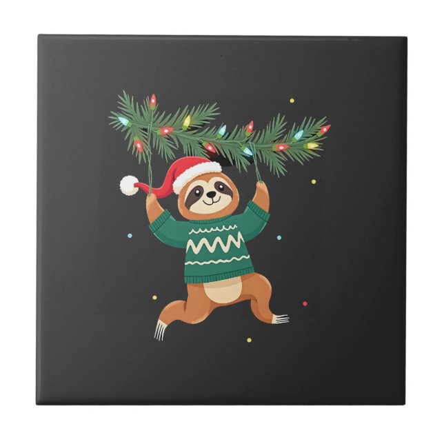 Lindo Sloth de Natal com Chapéu de Papai Noel - Ár (Frente)