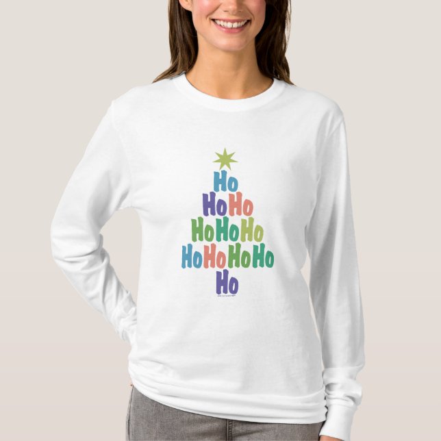 Lindo Trendy Ho Ho Ho A Camisa De Natal (Frente)