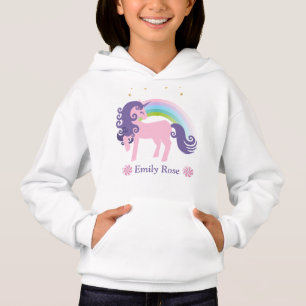Lindo Unicórnio Rosa e Roxo & Arco-íris