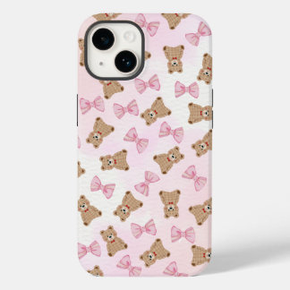 Lindo ursinho de pelúcia & Laço Funda iPhone 14 🧸