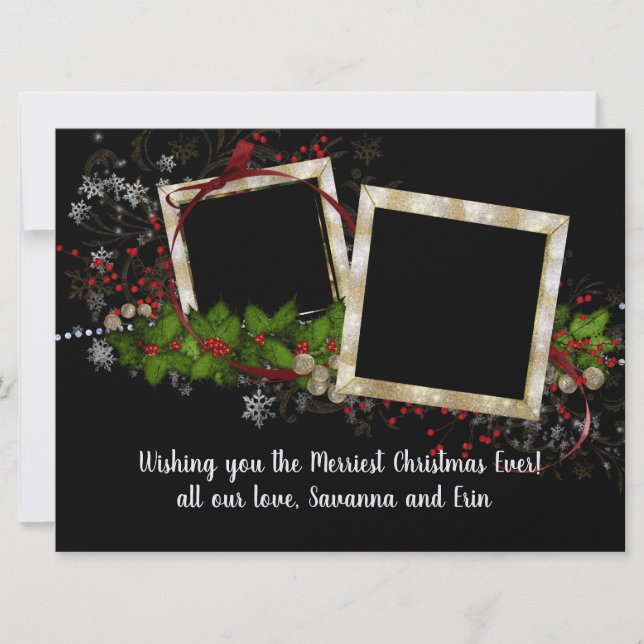 Lindos 2 Fotos de Natal com Carta (Frente)