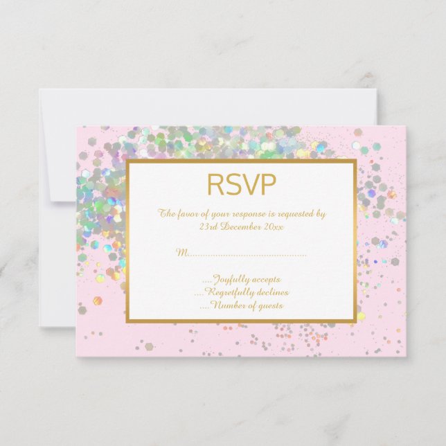 LINDOS ARCO-ÍRIS HOLOGRÁFICOS ROSA RSVP (Frente)