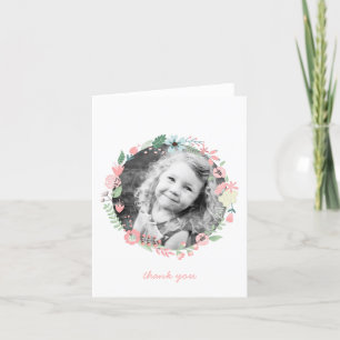 Lindos Bilhetes de Agradecimento com Coroa Floral 
