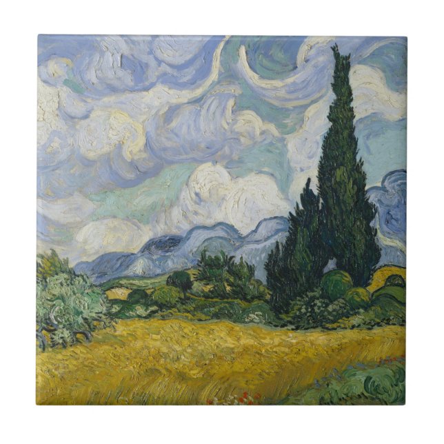Lindos Campos de Trigo Van Gogh com Cyprestes (Frente)