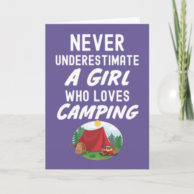 Lindos cartões cor-de-rosa para camping para menin (Frente)