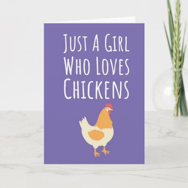 Lindos Cartões de Frango Rosa Para Meninas Animais (Frente)