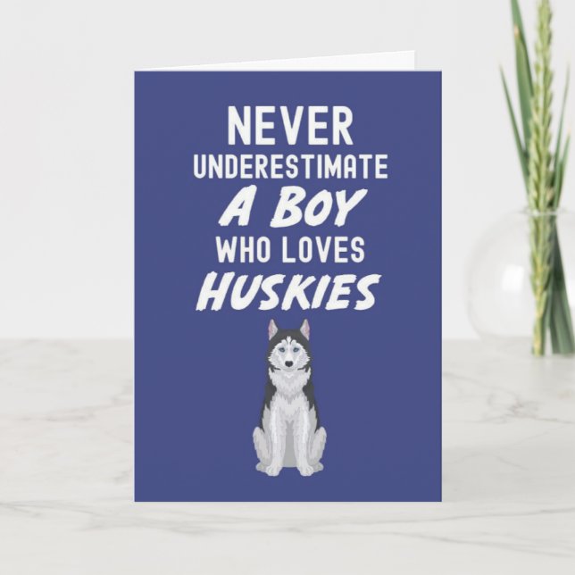 Lindos cartões de Husky azul-marinho para bebês me (Frente)