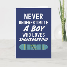Lindos Cartões de Snowboarder Azul Marinho Para Me