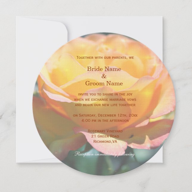 Lindos convites para casamento de flores de rosa a (Frente)
