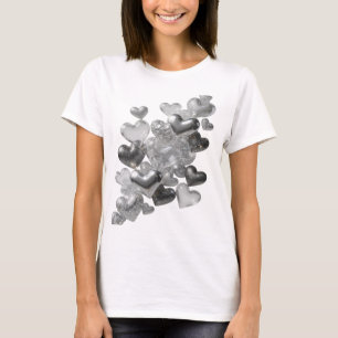 Lindos CORAÇÕES DE VIDRO de Prata Camisa Design
