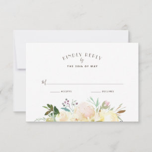 Lindos Florais RSVP de Casamento de Cores Aquáti