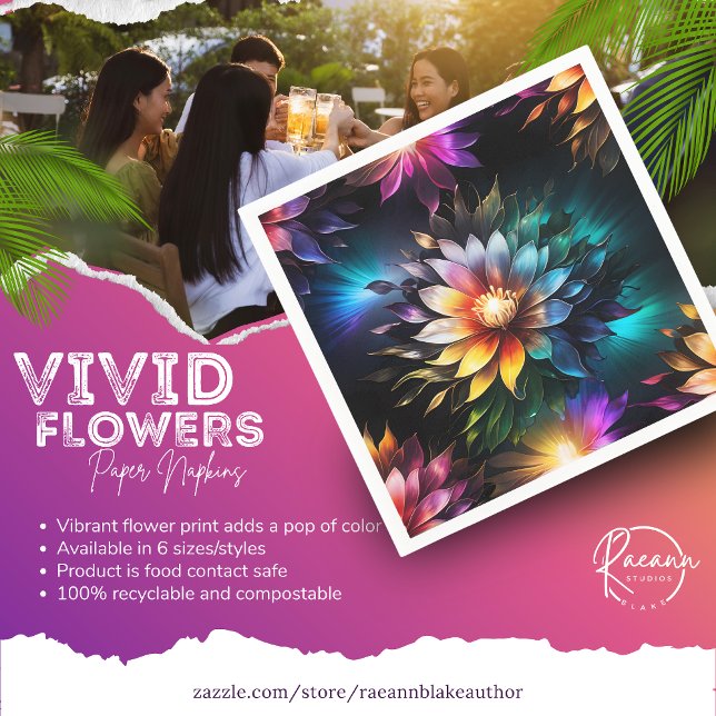 Lindos Guardanapos de Papel com Flores Vibrantes (Criador carregado)