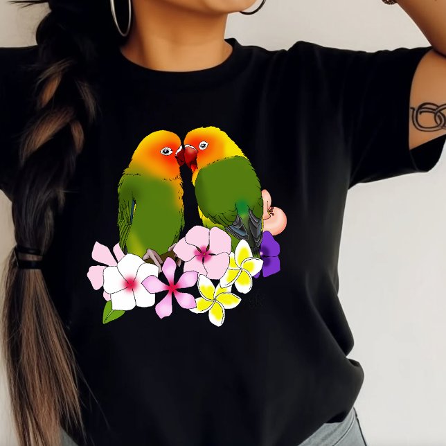 Lindos Pássaros Amorosos Flores Tropicais Pássaro  (Criador carregado)