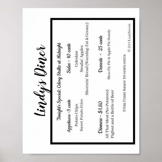 Lindy's Diner Poster (Frente)