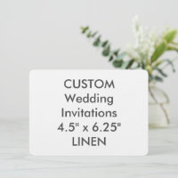 LINEN 6,25" x Convite de casamento de 4,5"