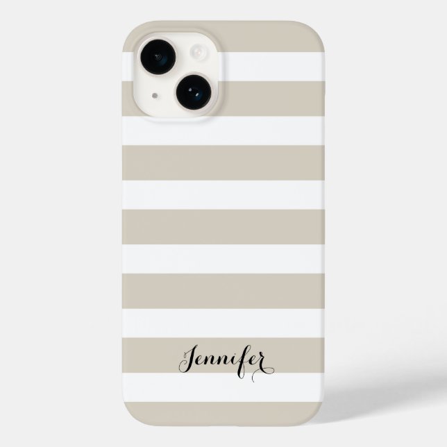 Linen Beige e Black Classic Stripes Monograma (Verso)