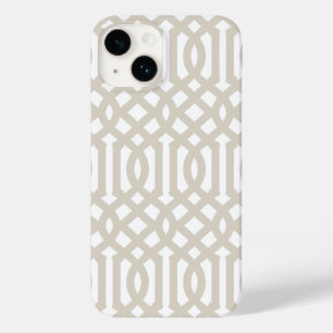 Linen Beige Modern Trellis