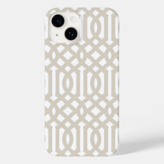 Linen Beige Modern Trellis