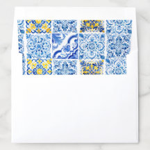 Liner de envelope de Azulejo mediterrânico de Aqua