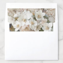Liner de Envelope Flores Branco