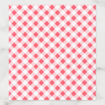 Liners de Envelope Gingham Vermelho e Branco