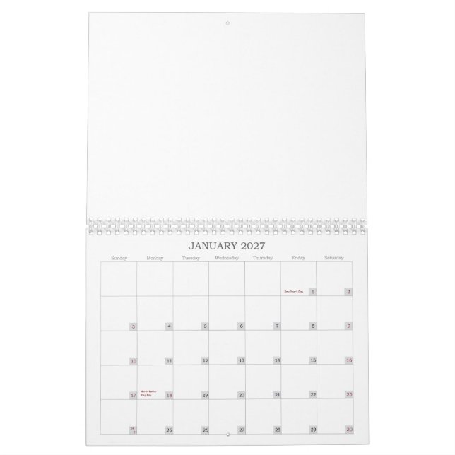 Lingerie dos namoradas - calendário (Jan 2027)