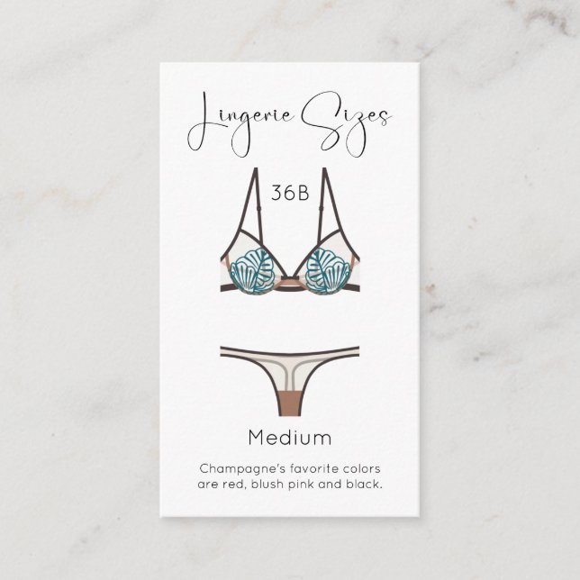 Lingerie Tamanho moderno da placa de inserção do C (Frente)