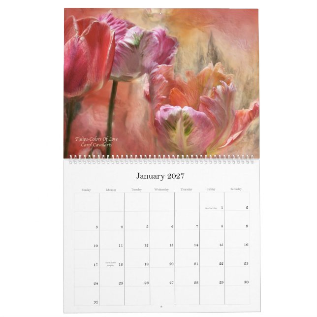 Língua das flores - calendário romance 2012 (Jan 2027)