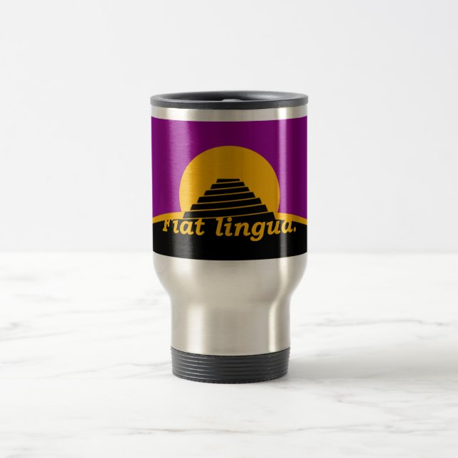 Lingua de Fiat na caneca de viagem da bandeira (Centro)