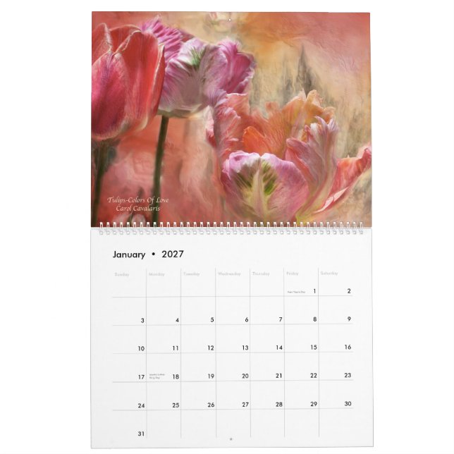 Língua do Col 2011 calendário do Flor-Romance (Jan 2027)