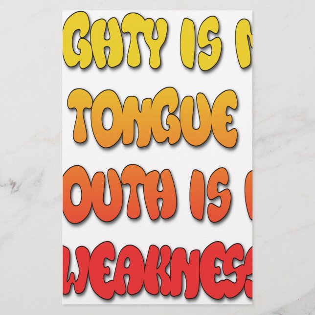 Língua Ligada: Engraçada Língua Cita Texto Colorid (Frente)