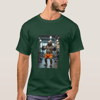 Linguagem divertida na camiseta do ginásio