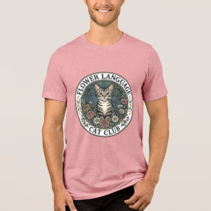 Linguagem Floral Gato Gato Gráfico Tee Arte - Flor