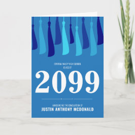 Linha Azul do Convite à Graduação de Fotos em Tasi