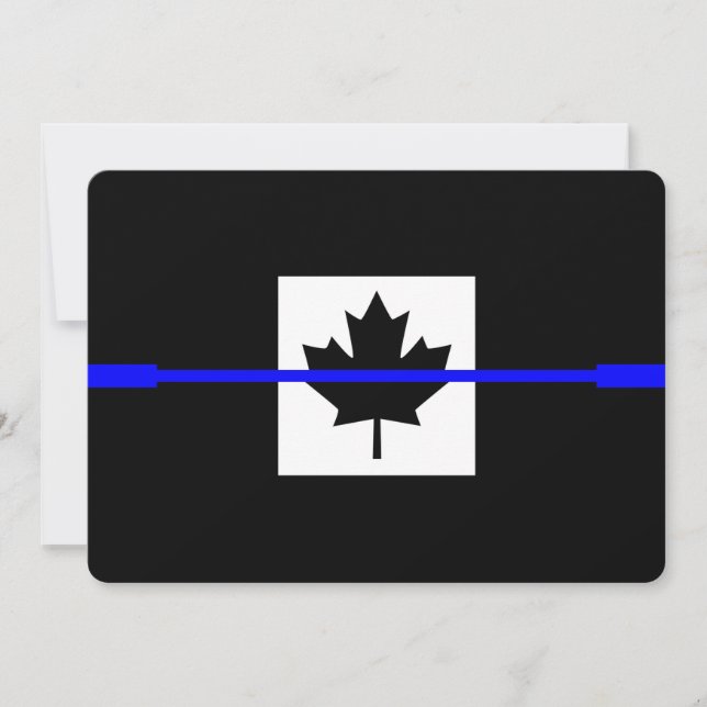 Linha Azul Fino no Design de Sinalizador Canadiano (Frente)