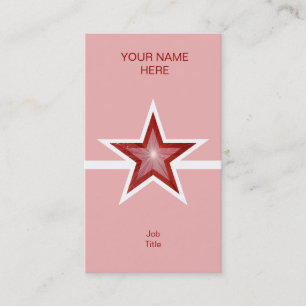 Linha branca Red Star cartão de visita cor-de-rosa