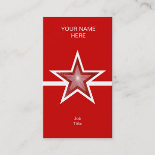 Linha branca Red Star cartão de visita vertical