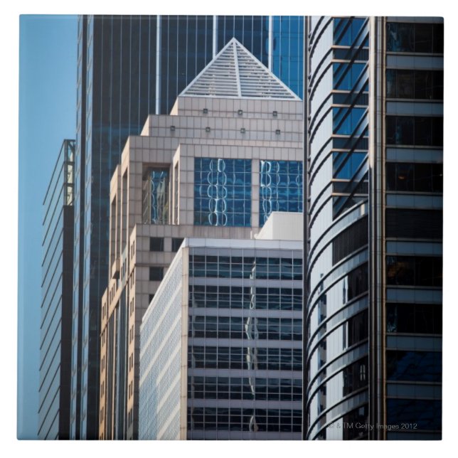 Linha Chicago de vidro dos arranha-céus financeira (Frente)