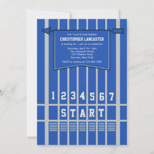 Linha convite do começo do atletismo do azul