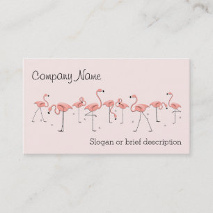 Linha cor-de-rosa cartão de visita dos flamingos