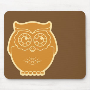 Linha coruja Mousepad da arte (fundo marrom)