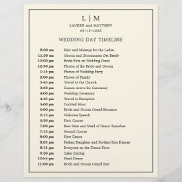 Linha Cronológica de Casamento Elegante de Monogra