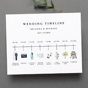 Linha Cronológica do Dia de Casamento do Ícone de 