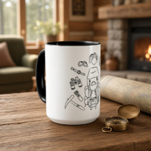 Linha de Arte de Equipamento de Aventura Caneca