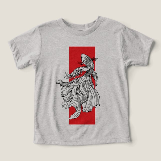 Linha de Arte de Peixe Betta Gracioso – Minimalist (Design frontal)