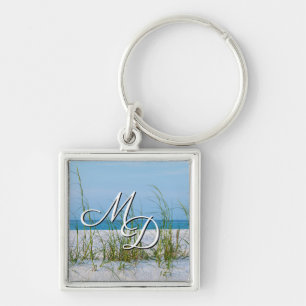 Linha De Aveia Marinha Em Chaveiro Quadrado De Are