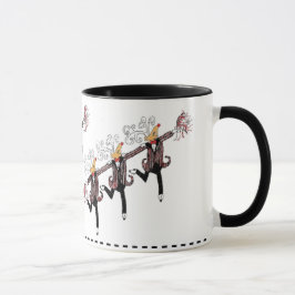 Linha de coro caneca da rena