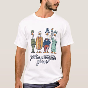 Linha de Ganso Patriótico Camisa Vintage Vetor_1